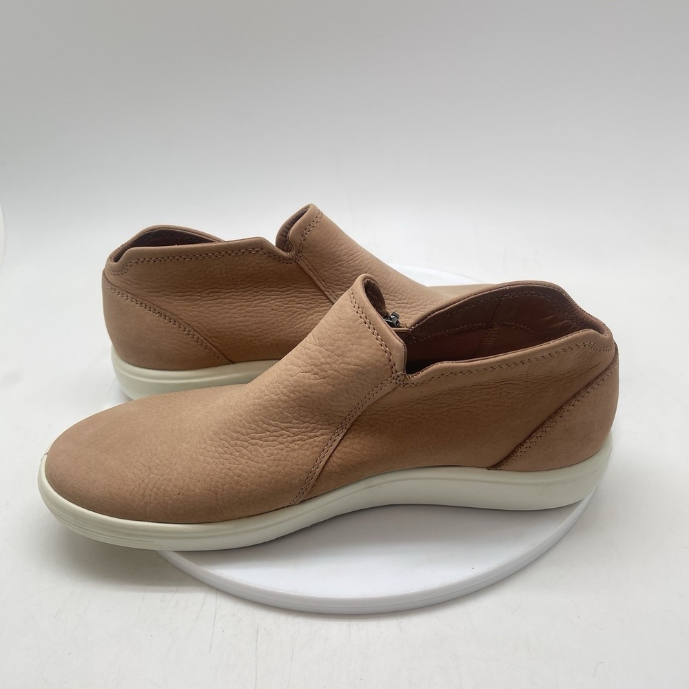 Ecco Soft 7 Short Zip Bootie Womens EU 41 US 10-10.5 Cashmere Tan Leather Shoes - Picture 7 of 10